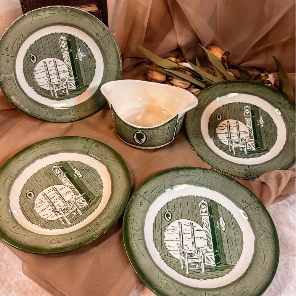 Royal China in‎ Colonial Homestead Green Set